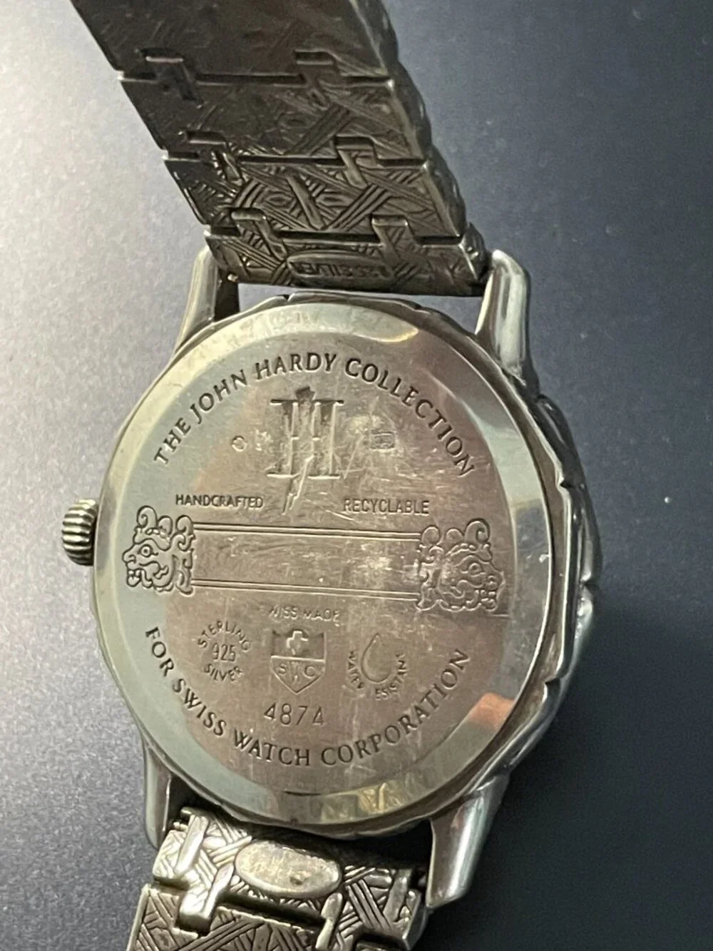 JOHN HARDY STERLING SILVER WATCH DEPLOYMENT CLASP